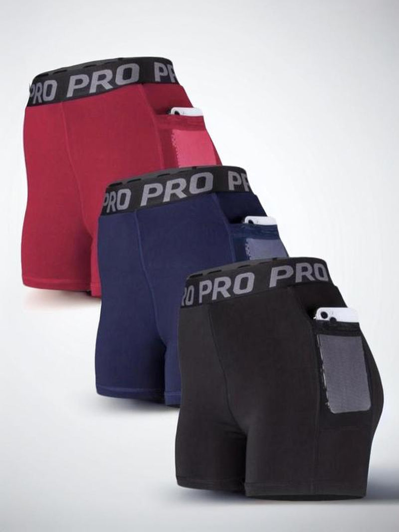 Women'S Letter Tape High Waist Sports Gym Shorts